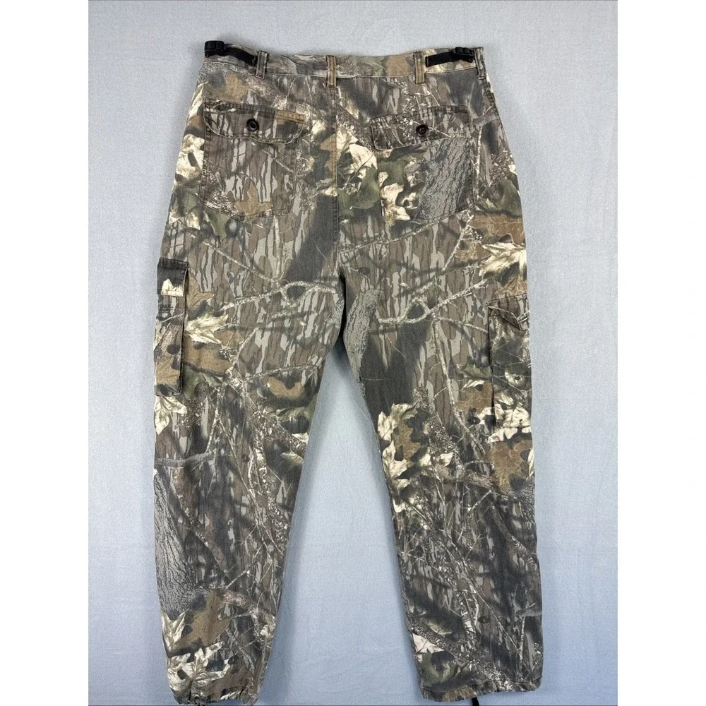 Vintage Jerzees Outdoors Pants Men Large Camo Cargo Realtree Mossy Oak Baggy 90s